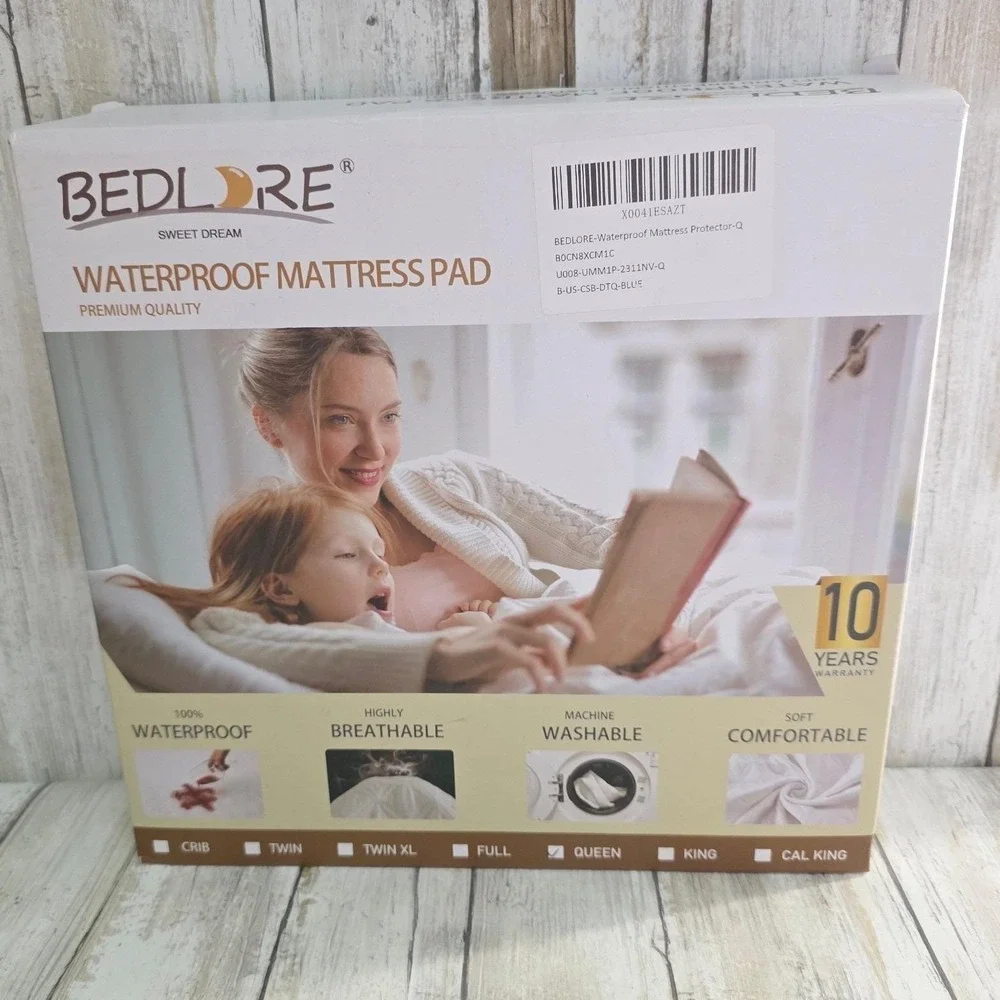 BEDLORE Waterproof Mattress Pad Queen Size Premium Quality 10 Year Warranty